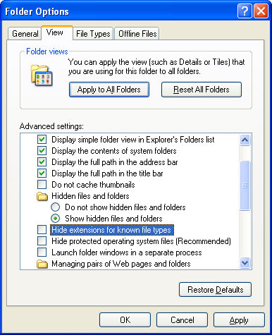 Folderoptions